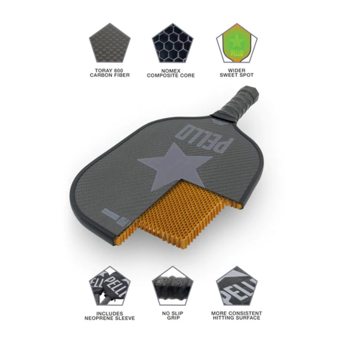 PELLO PXI 3K Carbon Fiber Pickleball Paddle