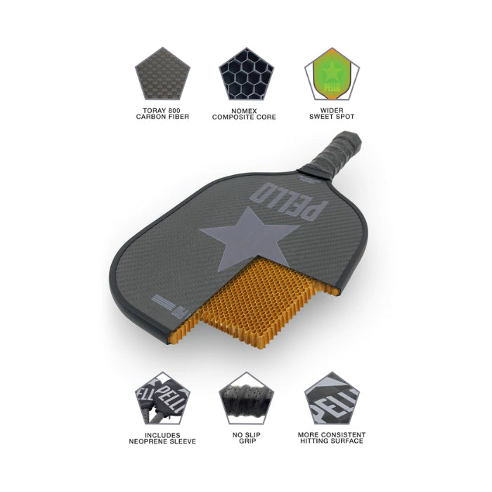 PELLO PXII 18K Carbon Fiber Pickleball Paddle